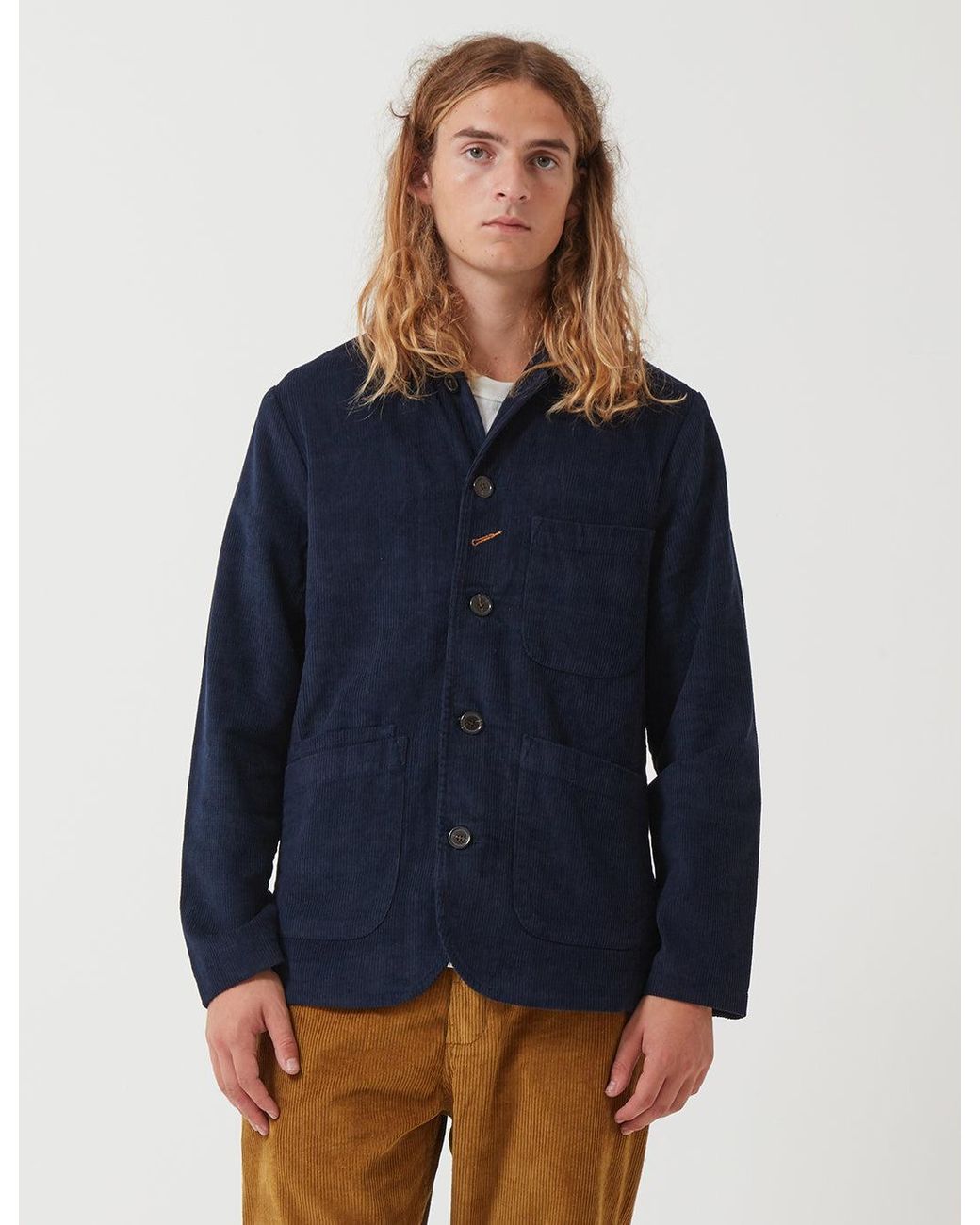 Universal Works Blue Bakers Jacket (Cord) for men