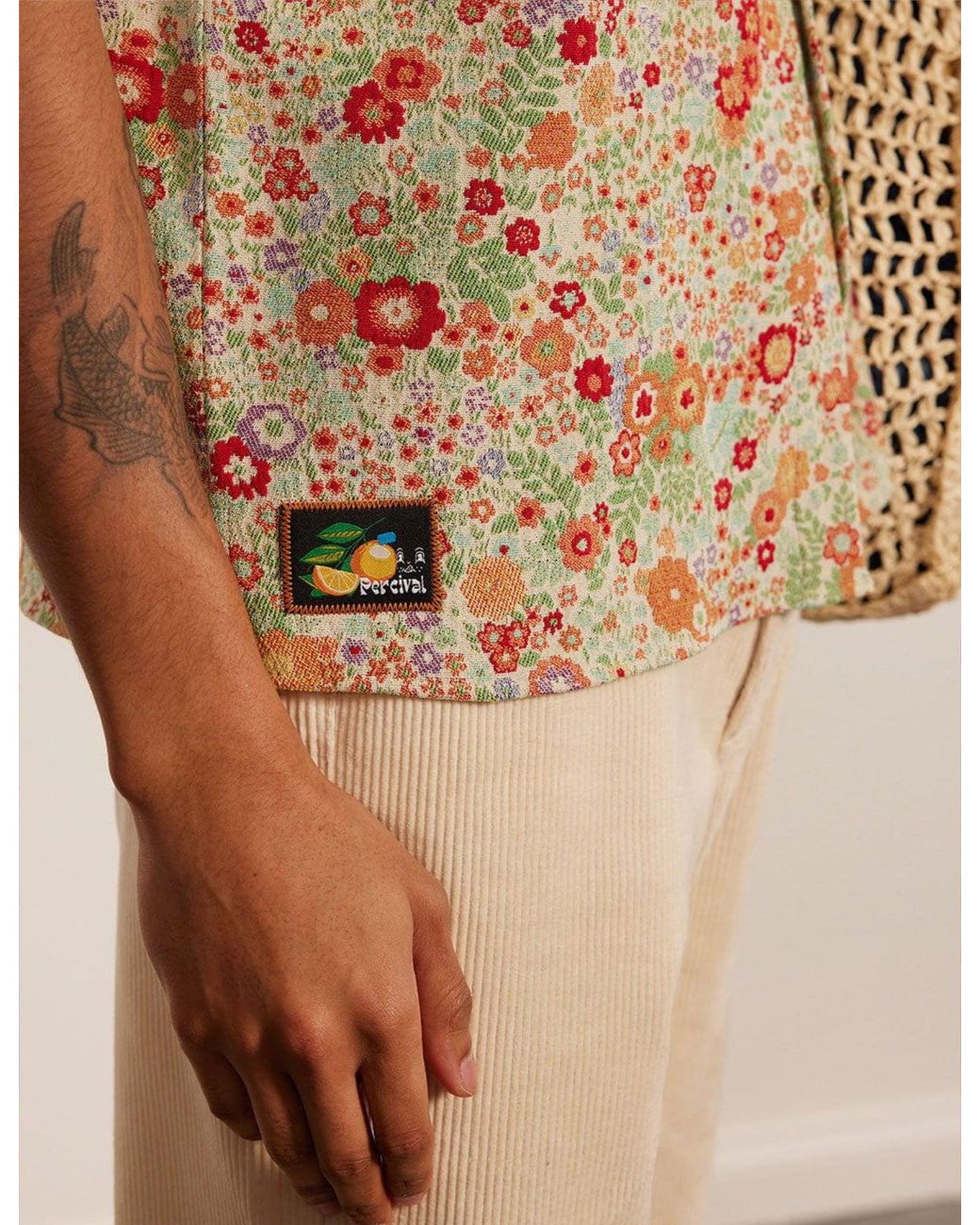 Percival Natural Clerk Floral Shirt for men