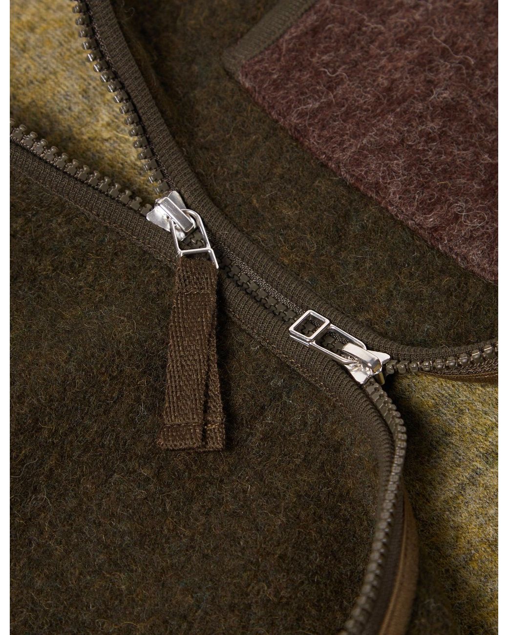 Universal Works Green Mixed Zip Gilet for men