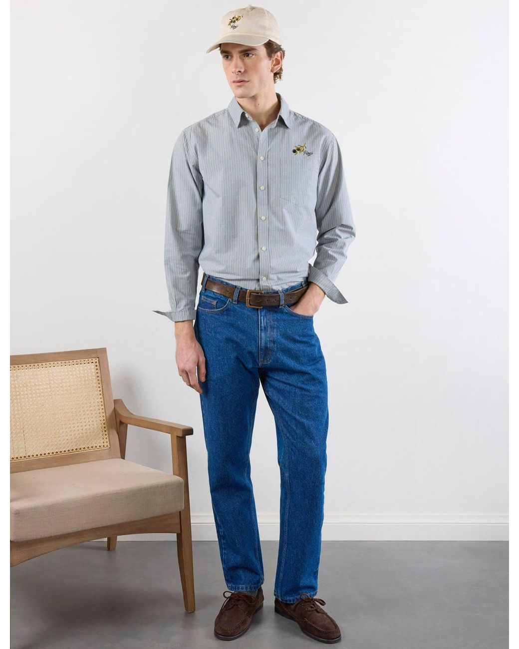 Percival Blue Bari Oversized Pearce Shirt for men