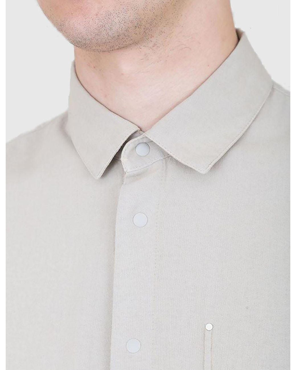 Folk White Folk Flannel Pop Stud Shirt for men