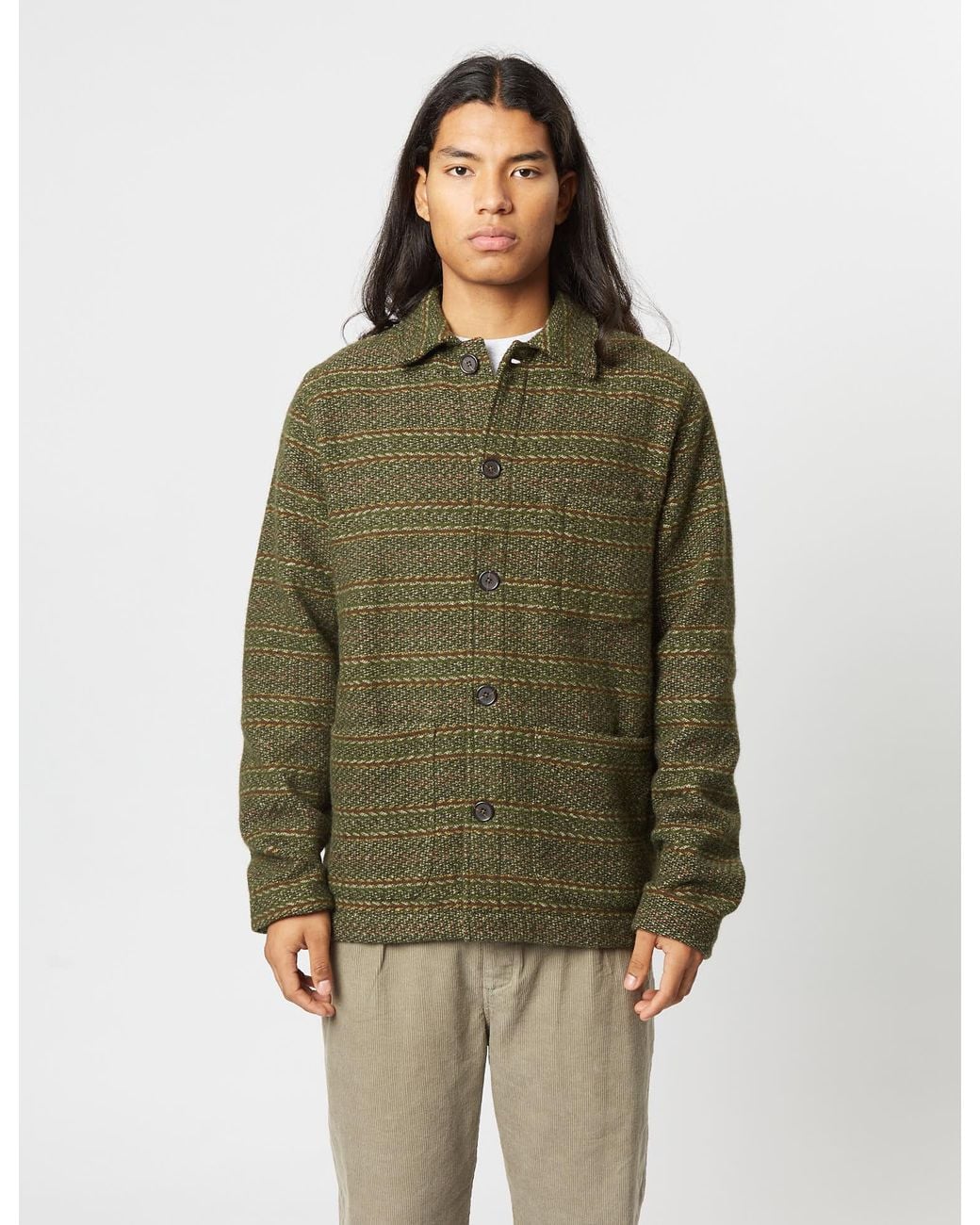 Universal Works Green Field Jacket (Wool) for men