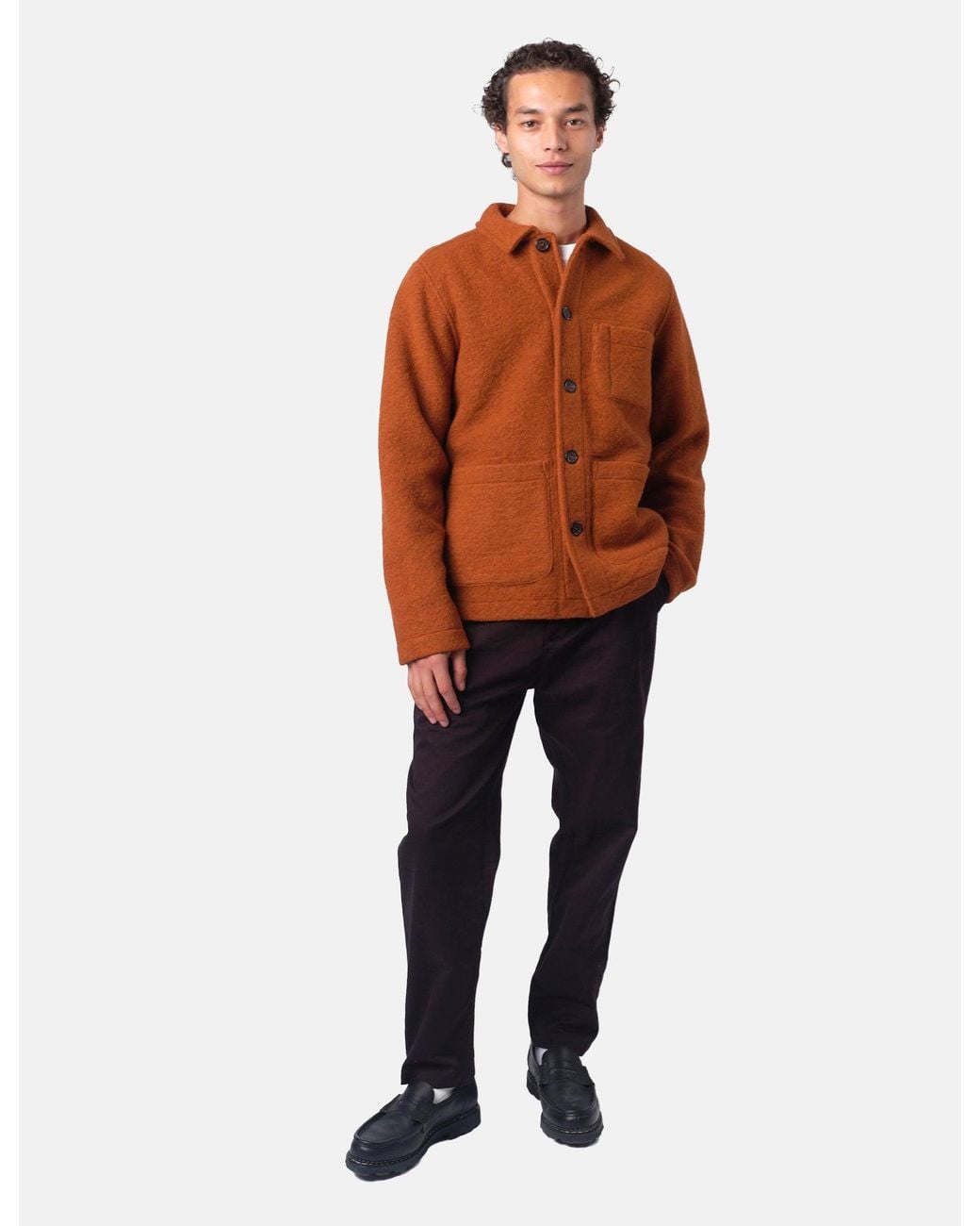 Universal Works Orange Field Jacket (Wool Fleece) for men