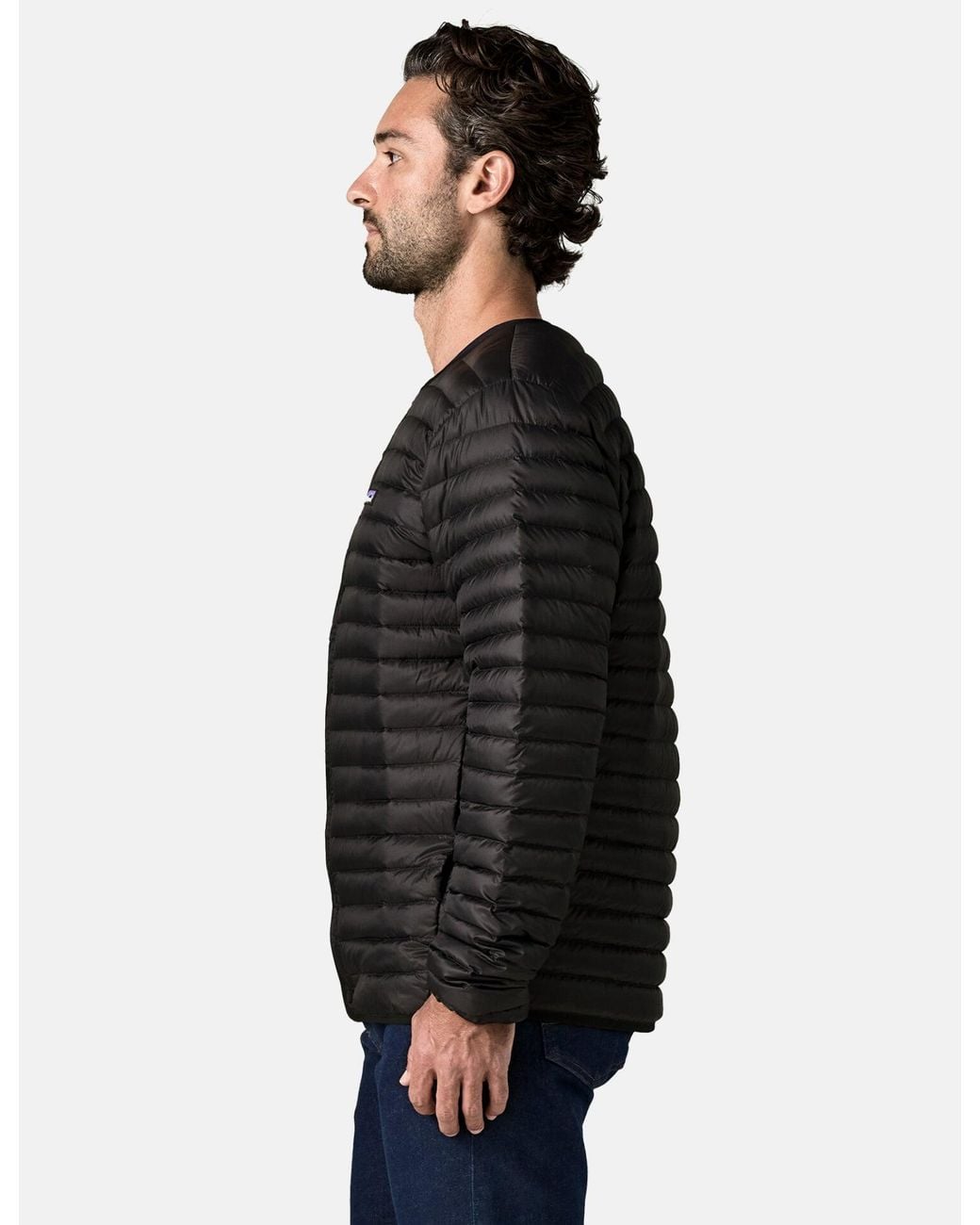 Patagonia Black Lightweight Down Sweater Cardigan for men
