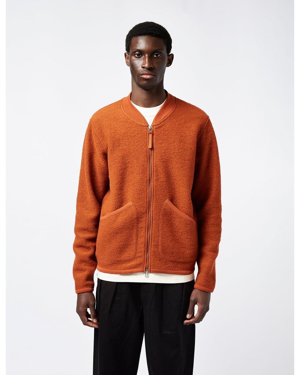 Universal Works Orange X Article Exclusive Zip Bomber (Wool) for men