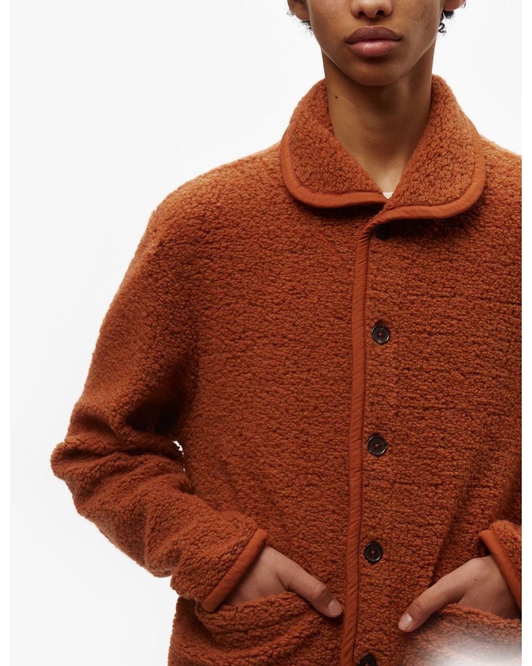 Universal Works Brown Lancaster Jacket (Alvar Fleece) for men