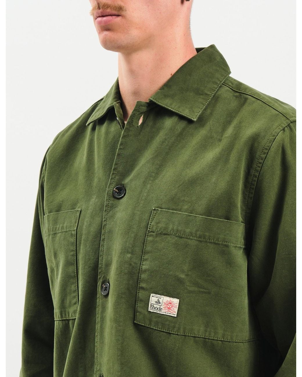 BHODE Green Hunting Overshirt (Twill) for men