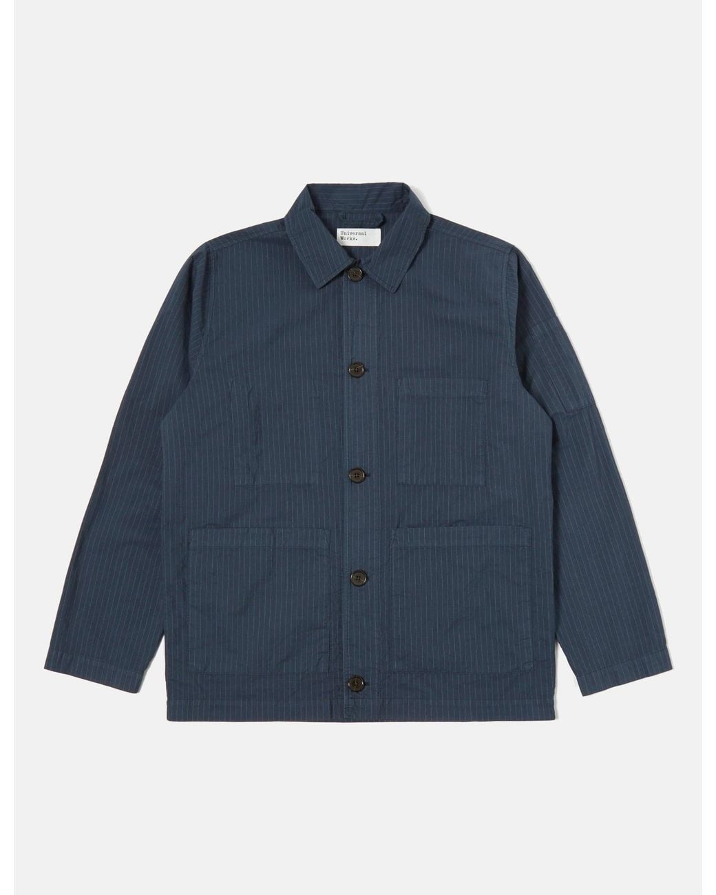 Universal Works Blue Coverall Jacket (Nearly Pinstripe) for men
