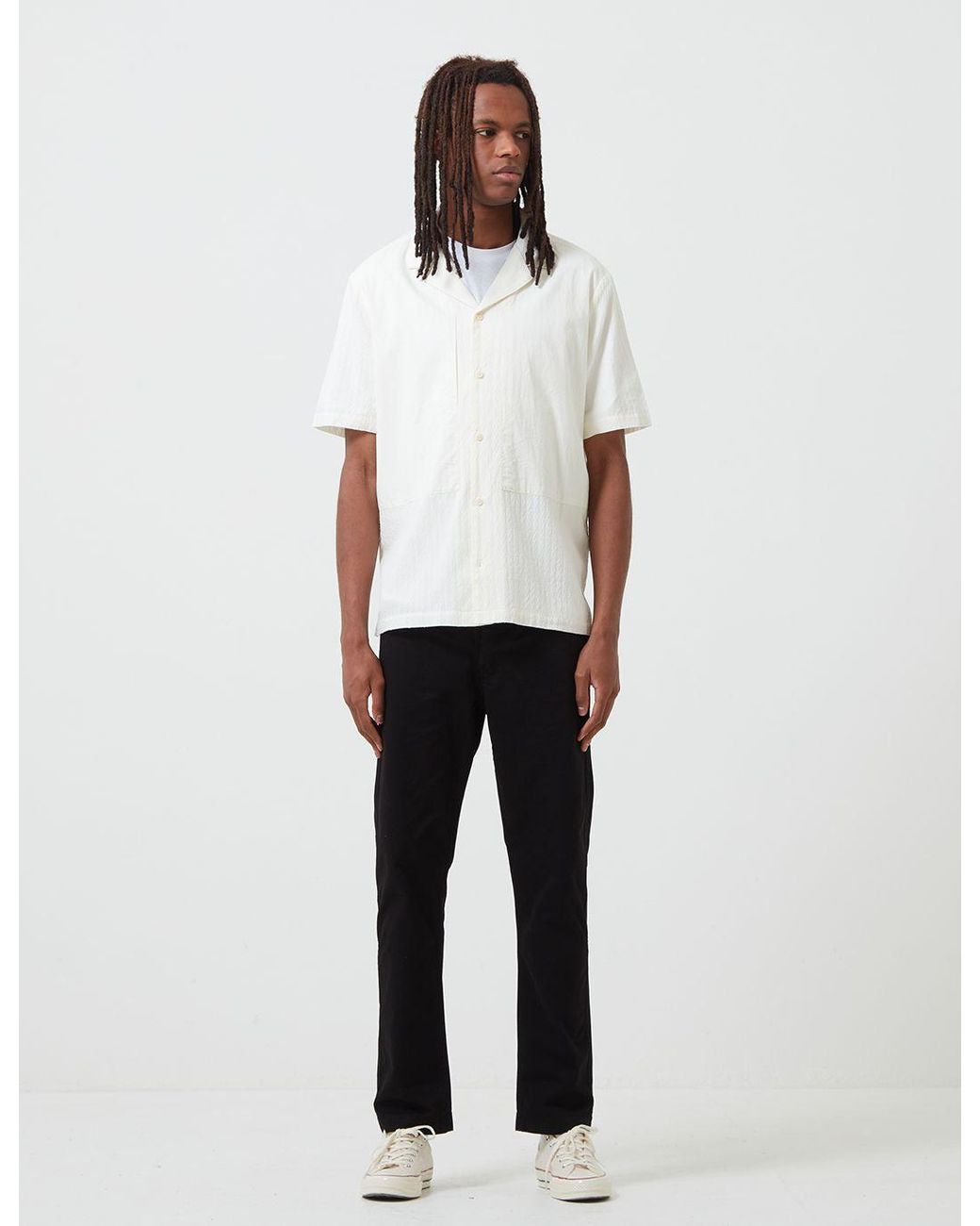 Folk White Folk Junction Short Sleeve Shirt (Linear Texture) for men