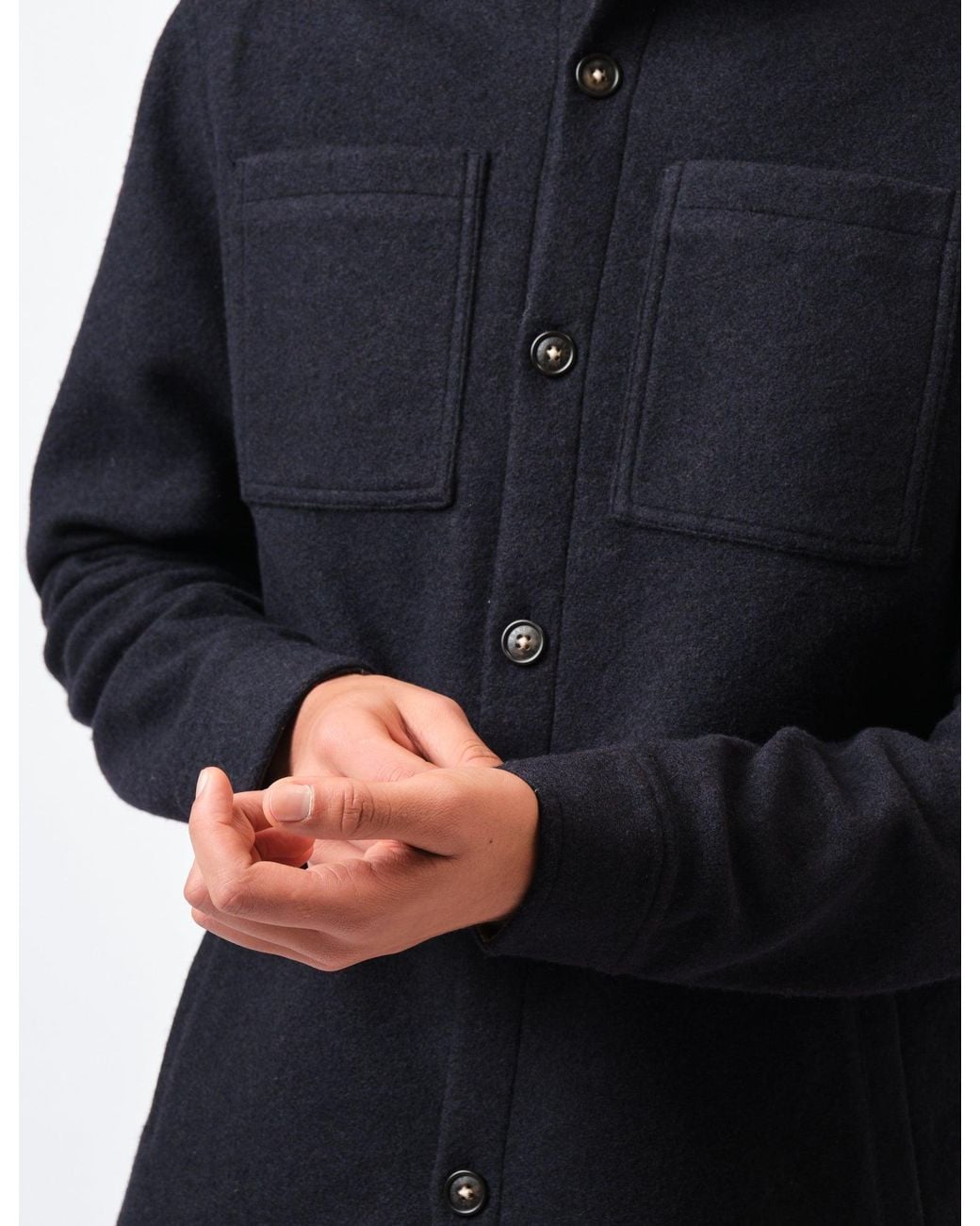 Barbour Blue Marlow Tailored Wool Blend Overshirt for men