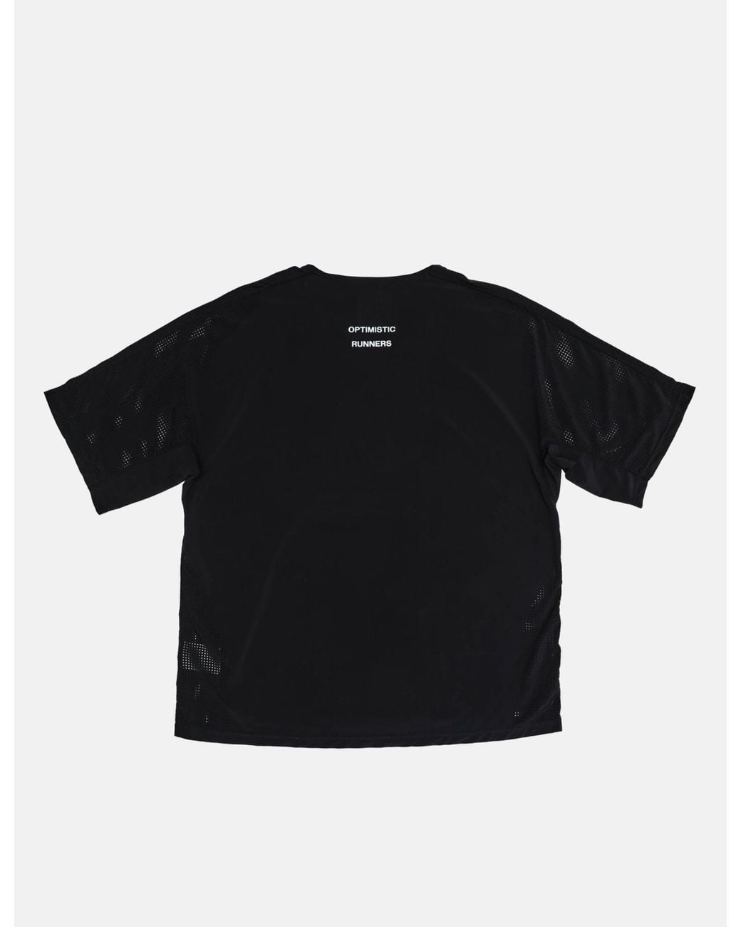 Optimistic Runners Black Perforated T-Shirt for men