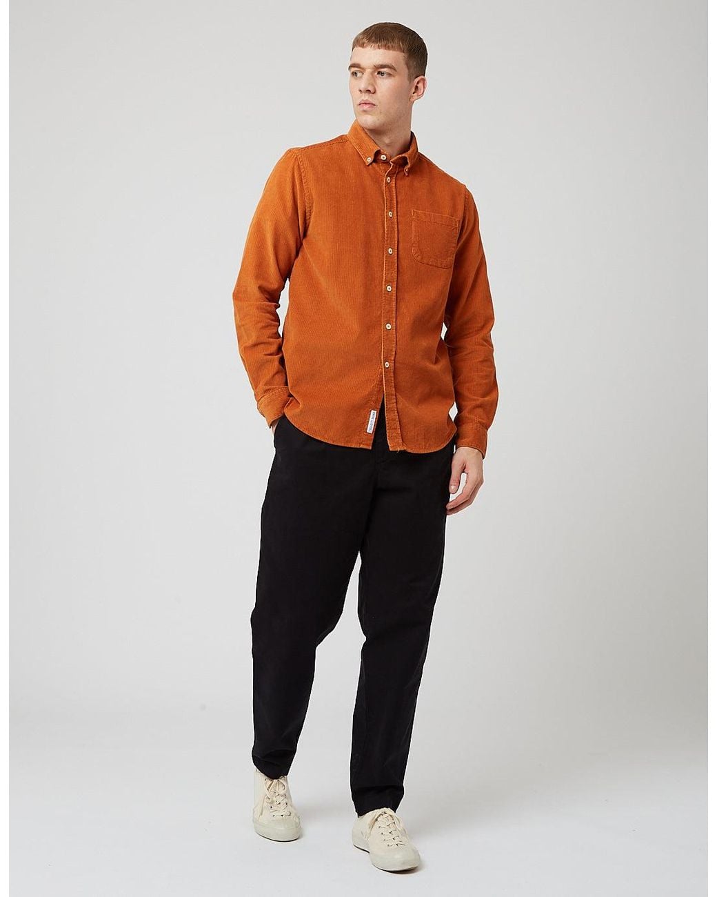 BHODE Orange X Brisbane Moss Shirt (14 Wale Cord) for men