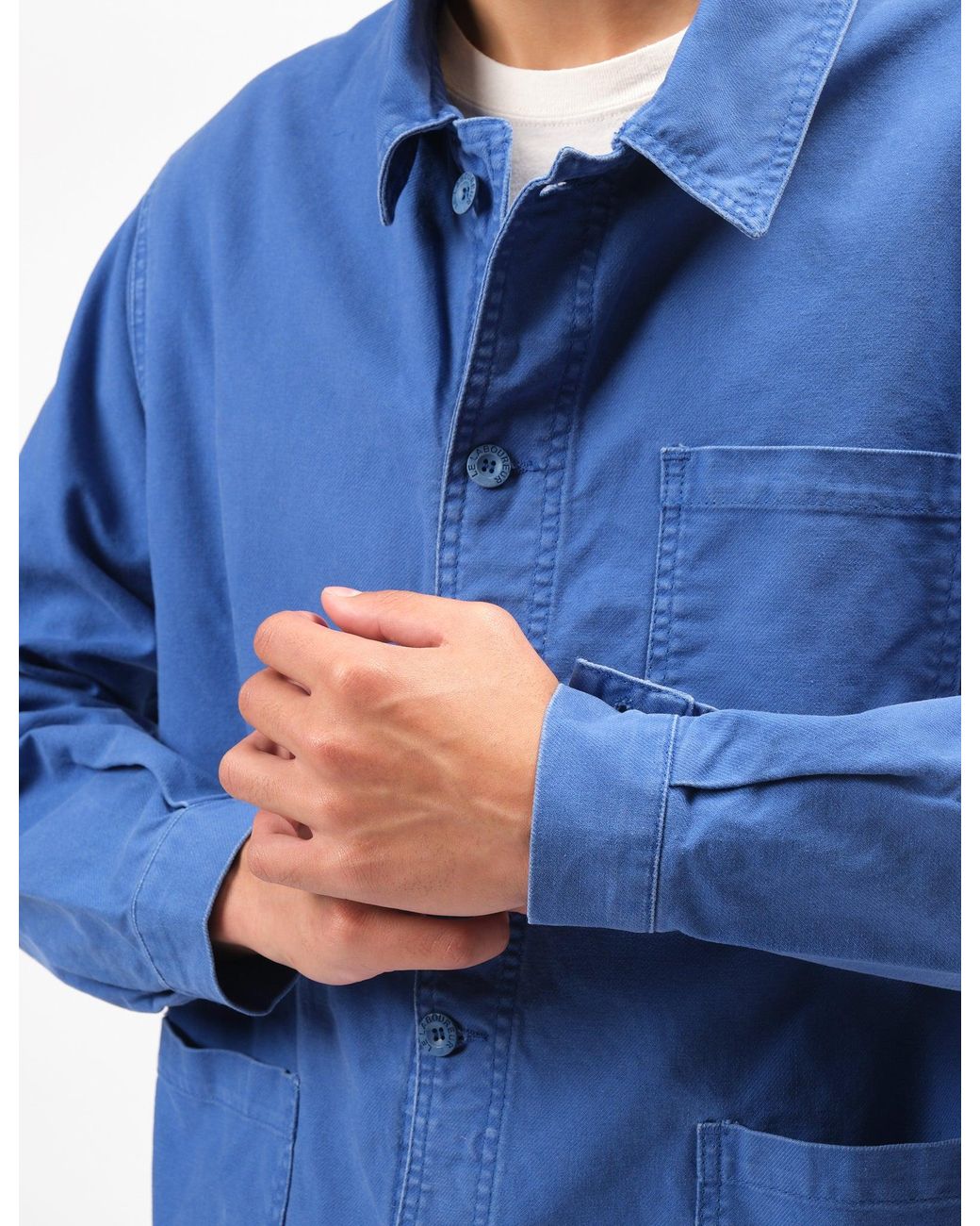 Le Laboureur Blue Bhode X Washed Twill Work Jacket for men