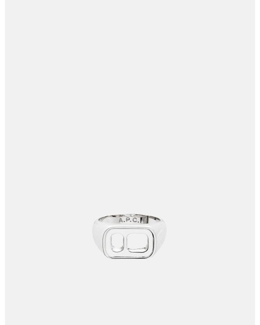 A.P.C. White Ethan Ring for men