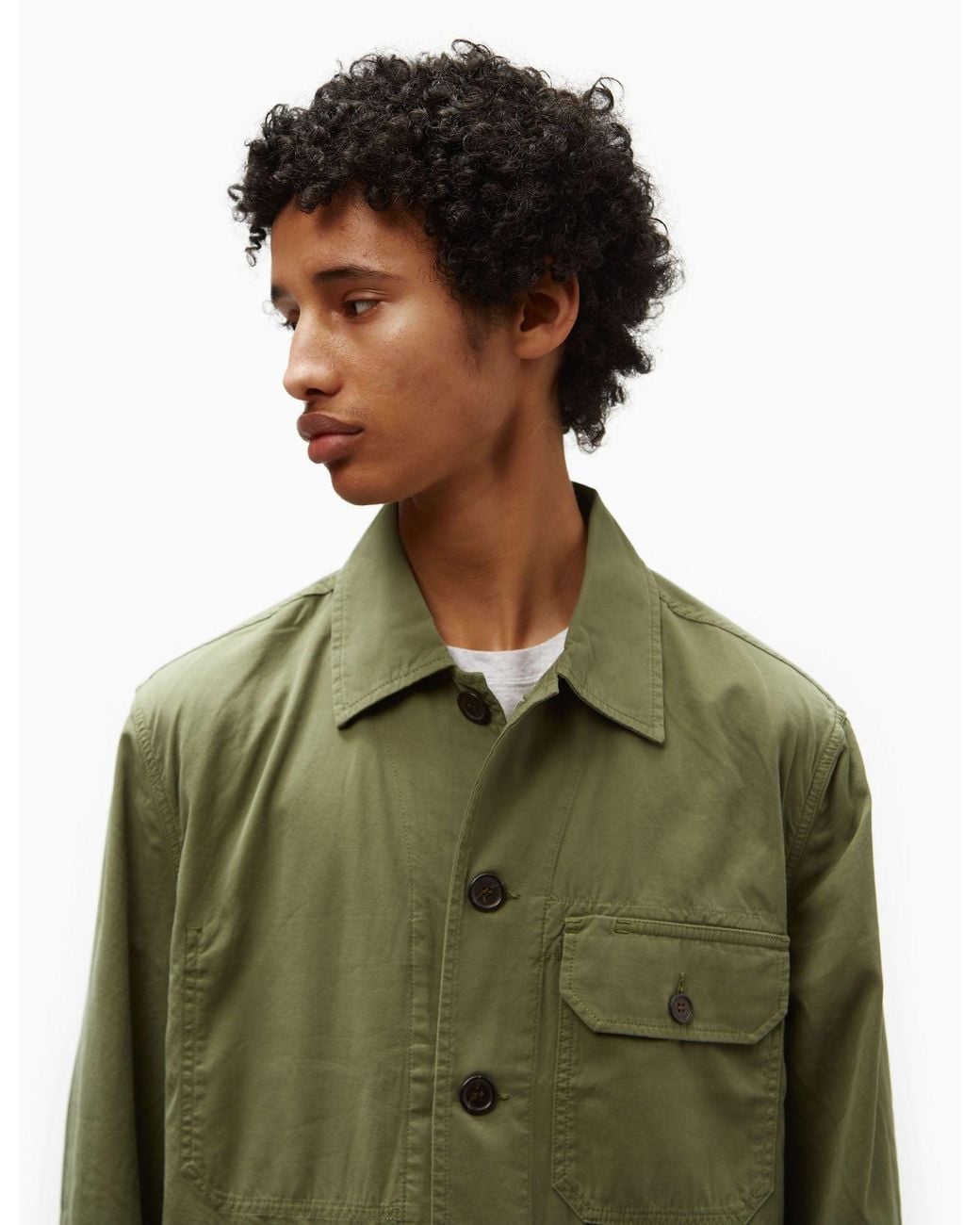 Universal Works Green Utility Jacket (Summer Canvas) for men