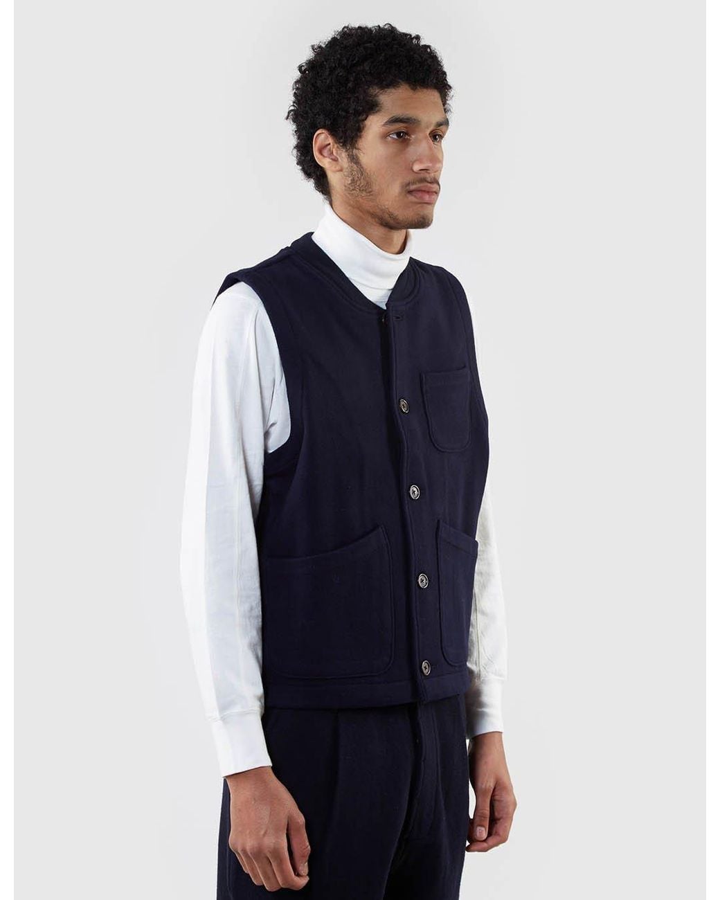 Universal Works Blue Chore Waistcoat for men