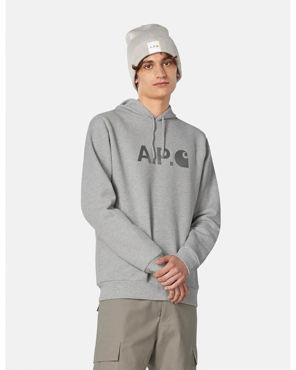 A.P.C. Gray X Carhartt-Wip Stash Hoodie for men