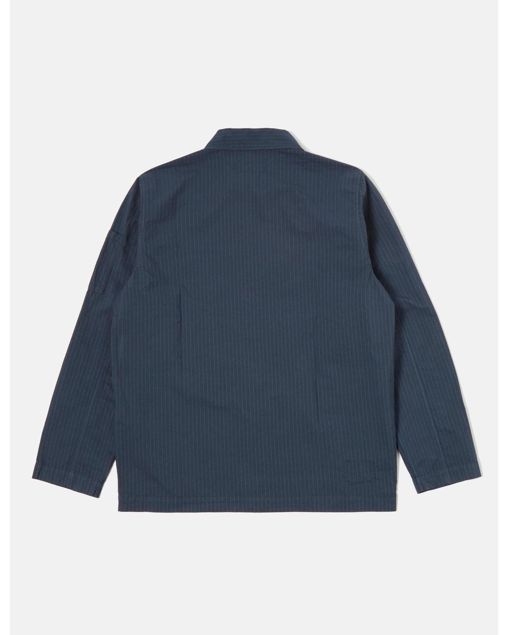 Universal Works Blue Coverall Jacket (Nearly Pinstripe) for men