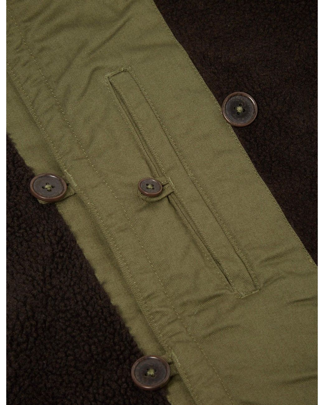 Universal Works Green Reversible Mackinaw Jacket for men