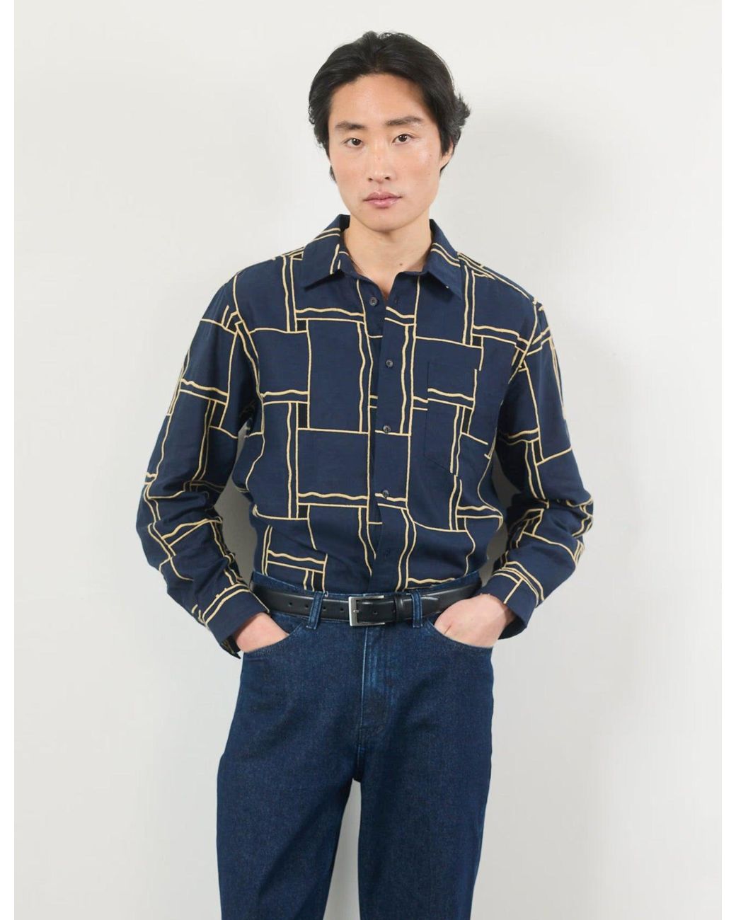Percival Blue Verona Oversized Pearce Shirt for men