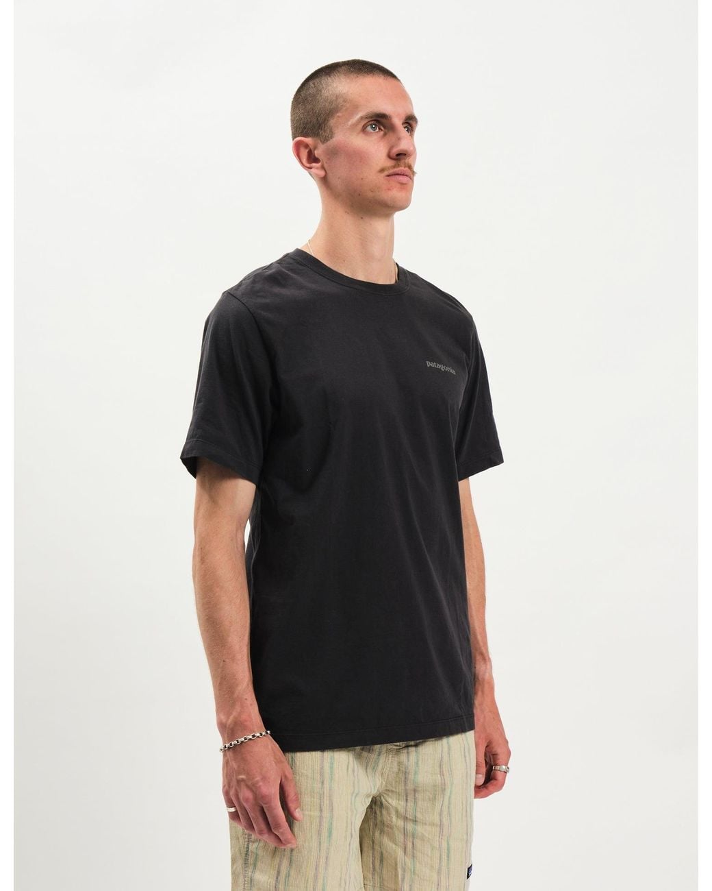 Patagonia Black P-6 Logo T-Shirt for men