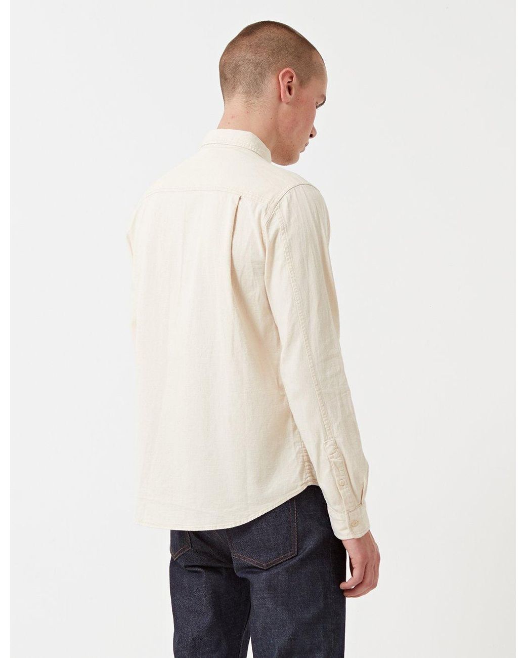 YMC White Jan & Dean Chambray Shirt for men