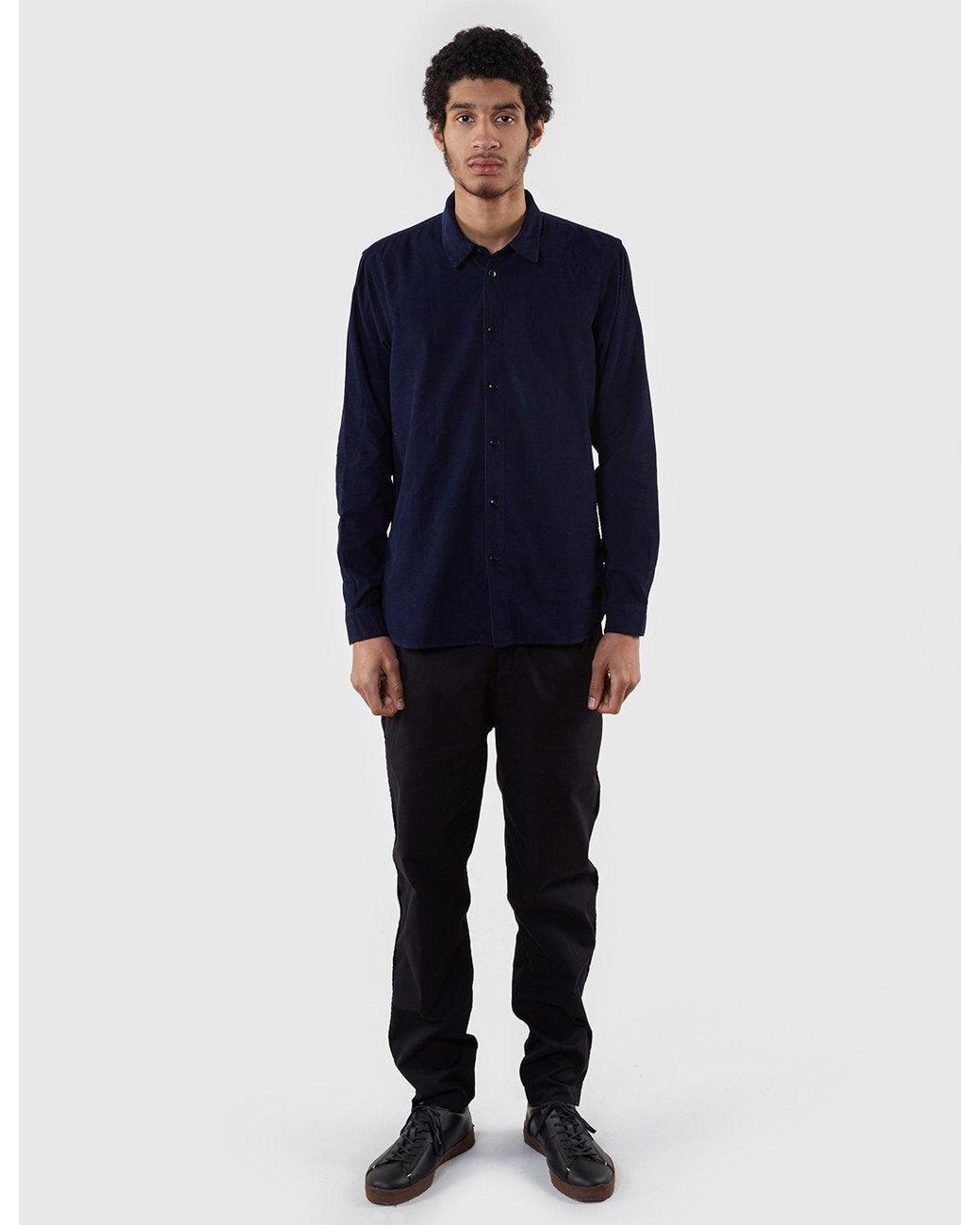 Folk Blue Folk Baby Cord Shirt for men