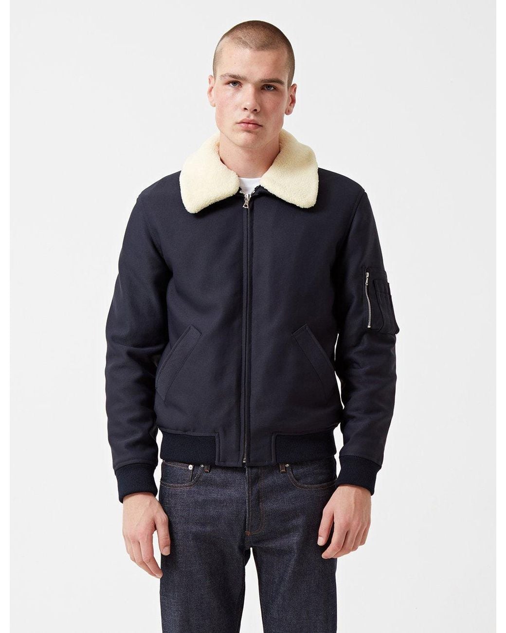 A.P.C. Blue Manchester Bomber Jacket for men