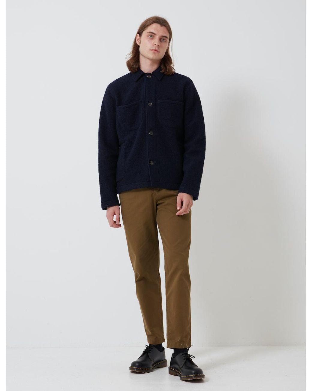 Universal Works Blue Lumber Jacket (Wool Fleece) for men
