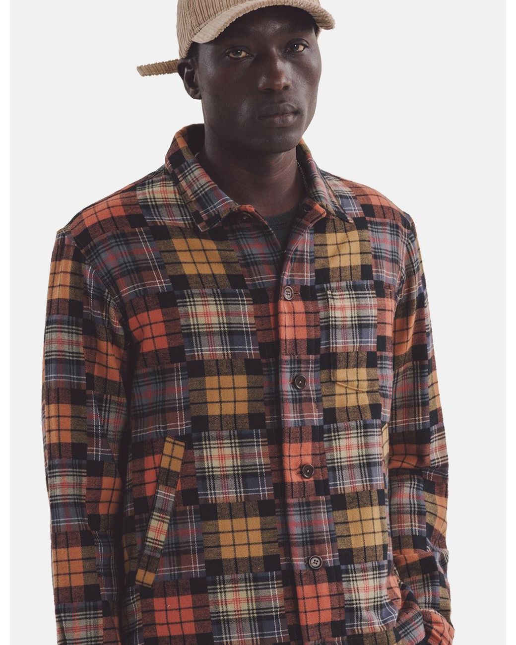 YMC Brown Bowling Shirt (Check) for men