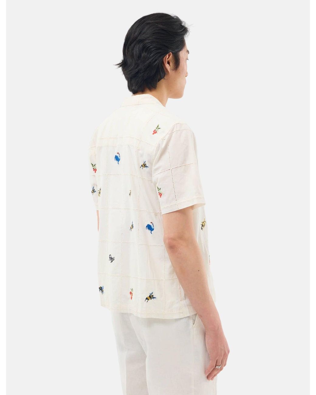 Percival White Tapestry Shirt for men