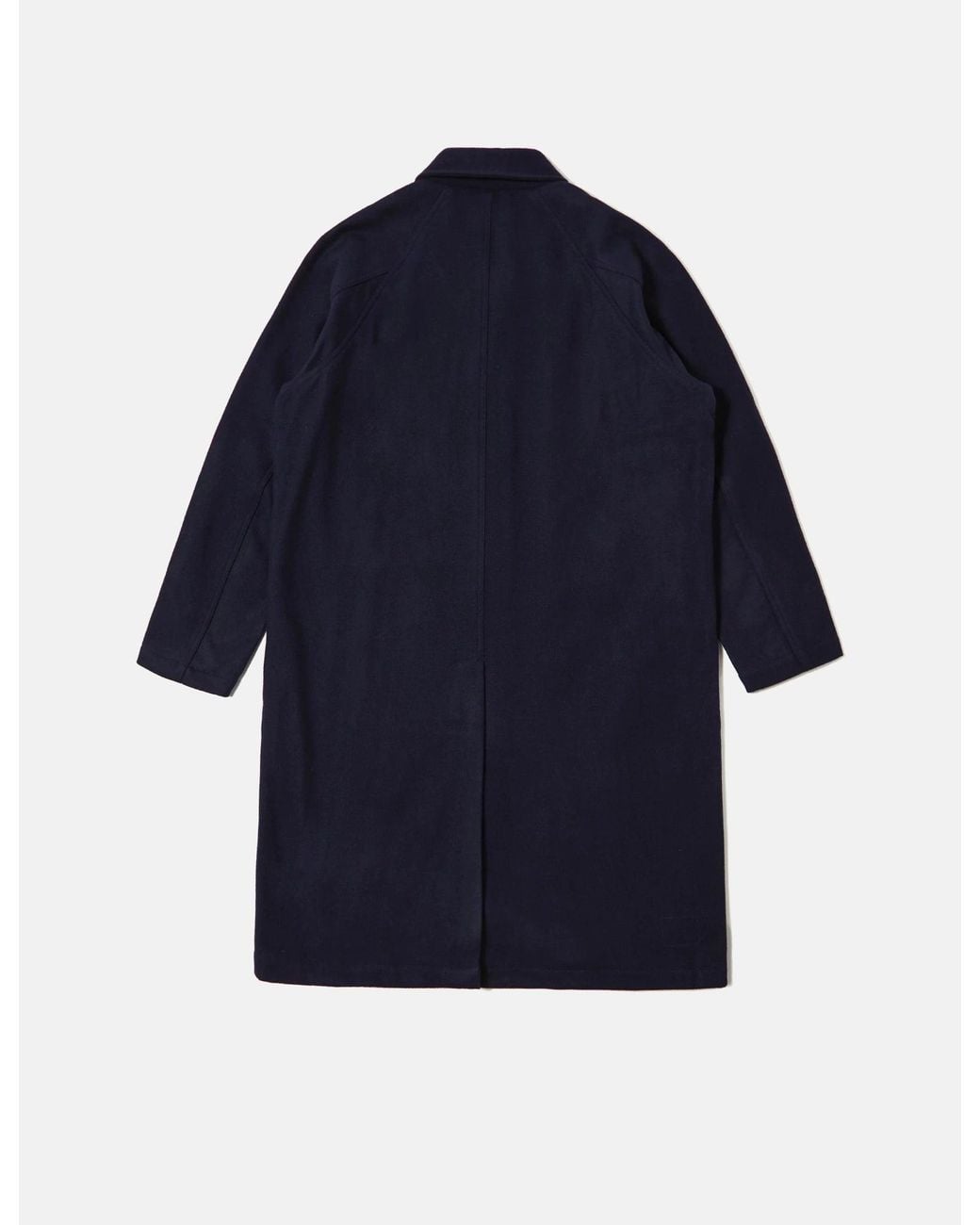 Universal Works Blue Mowbray Wool Mac Coat for men