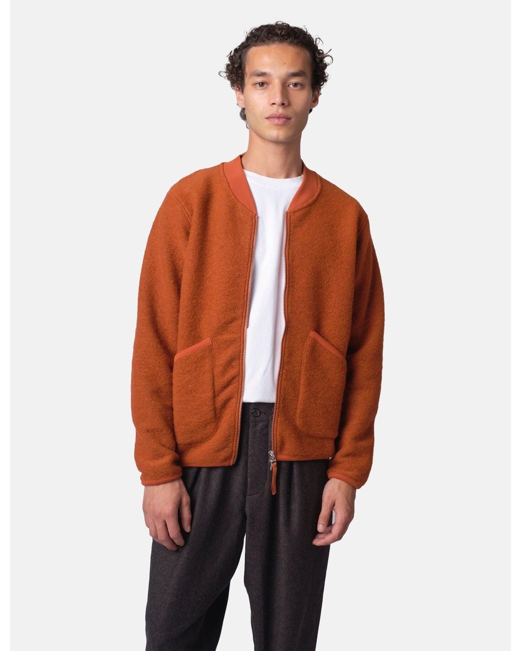 Universal Works Orange X Article Exclusive Zip Bomber (Wool) for men