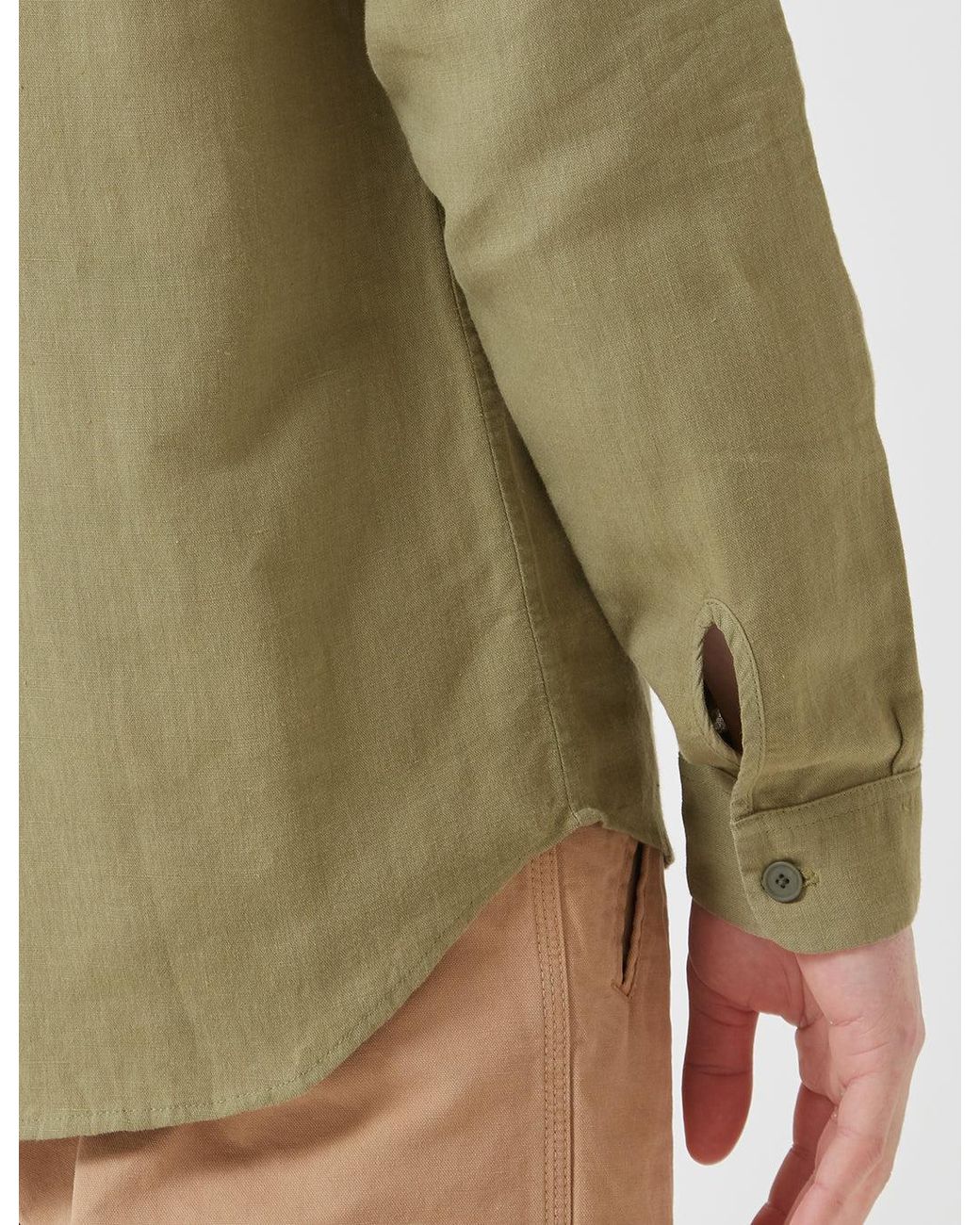 Folk Green Folk Stitch Pocket Shirt for men