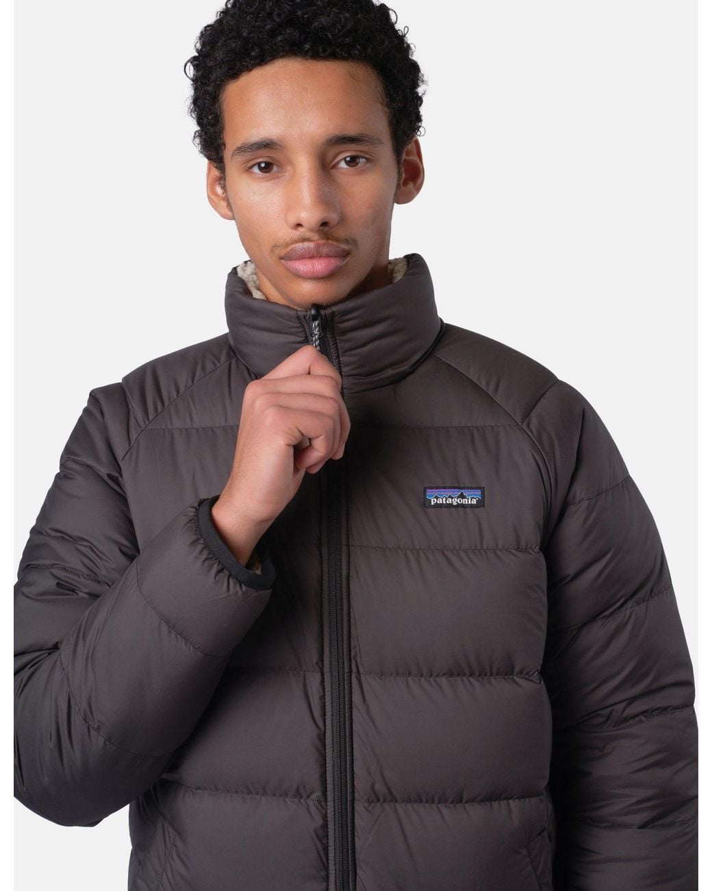 Patagonia Gray Reversible Silent Down Jacket for men