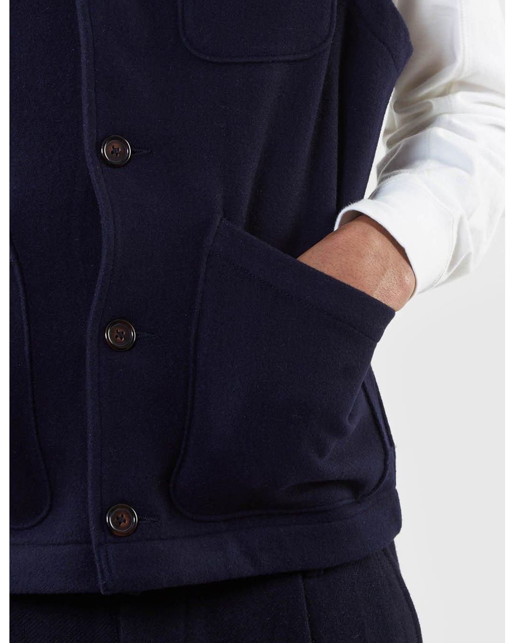 Universal Works Blue Chore Waistcoat for men