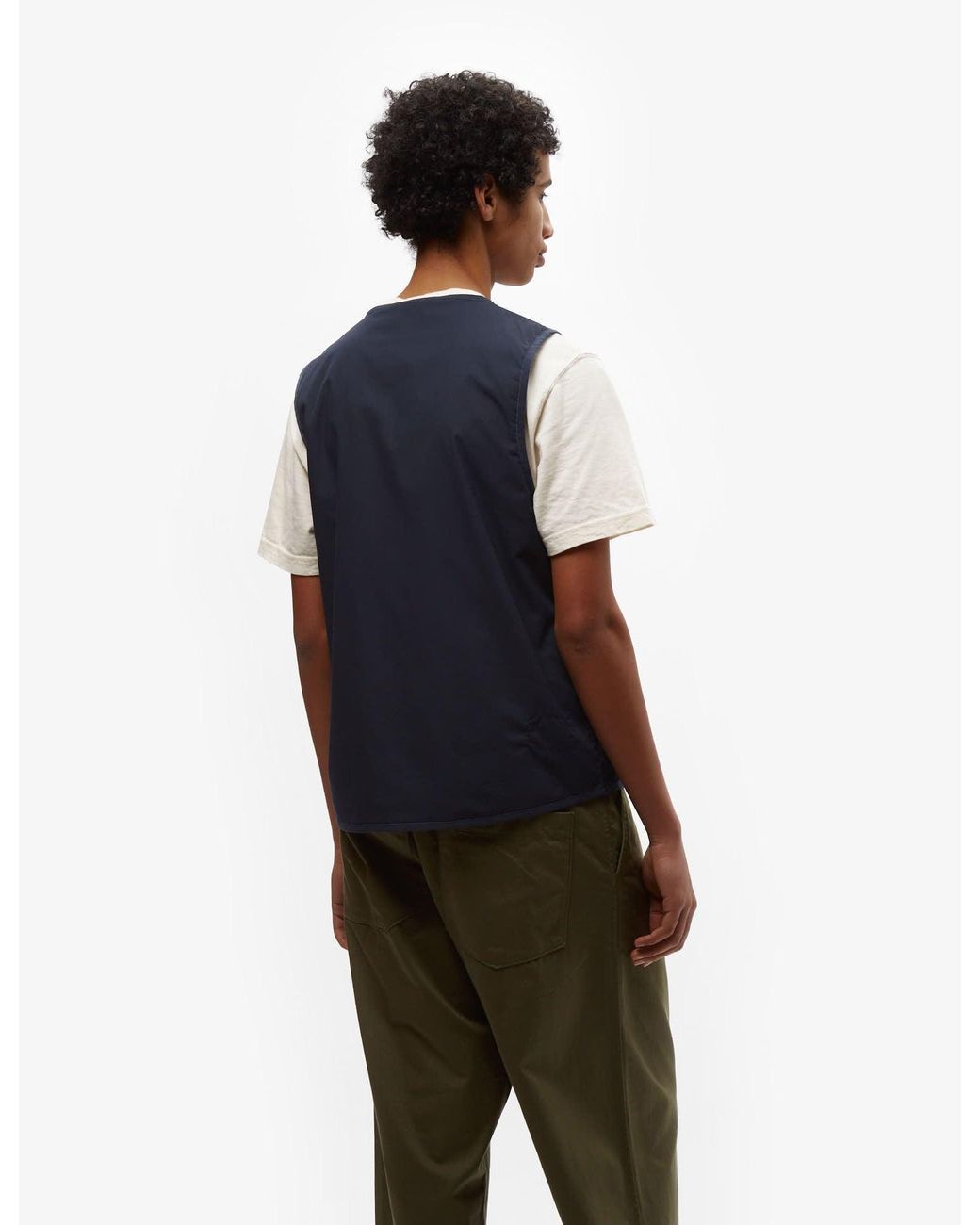 Universal Works Blue Parachute Liner Gilet (Recycled Poly) for men