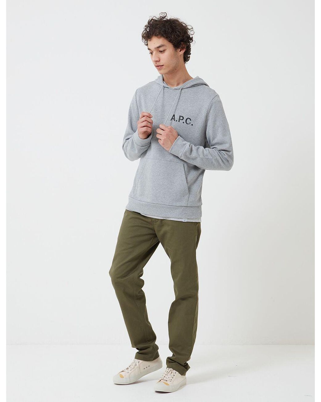 A.P.C. Gray Stamp Hoodie for men
