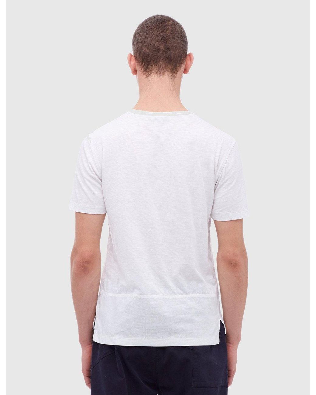 YMC White Dead End Jacquard T-Shirt for men