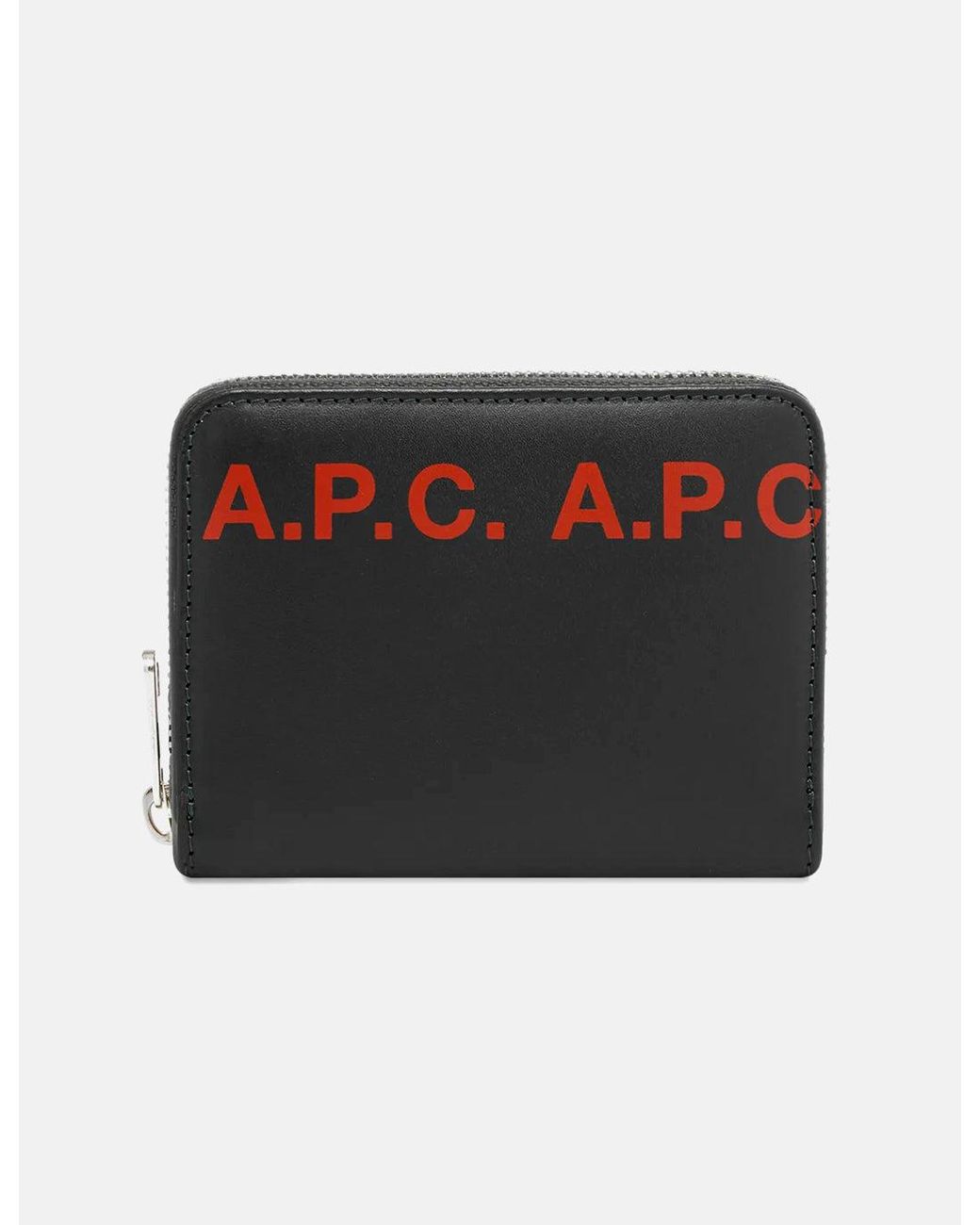 A.P.C. Black Zip Logo Wallet for men
