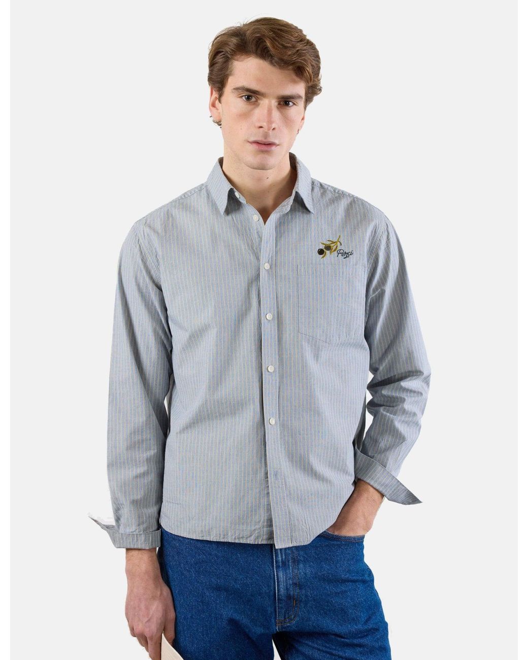 Percival Blue Bari Oversized Pearce Shirt for men