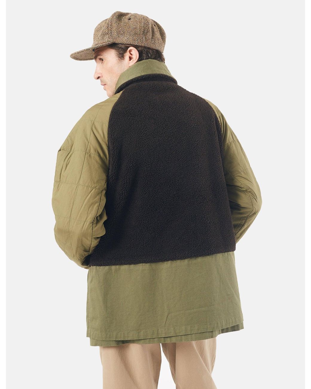 Universal Works Green Reversible Mackinaw Jacket for men