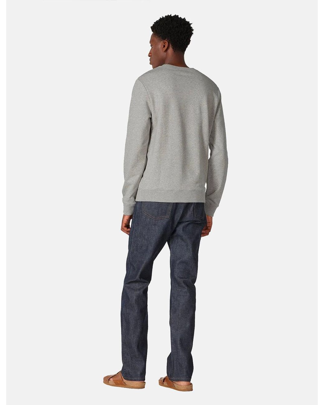 A.P.C. Gray Chest Logo Sweatshirt (39 Rue Madame) for men