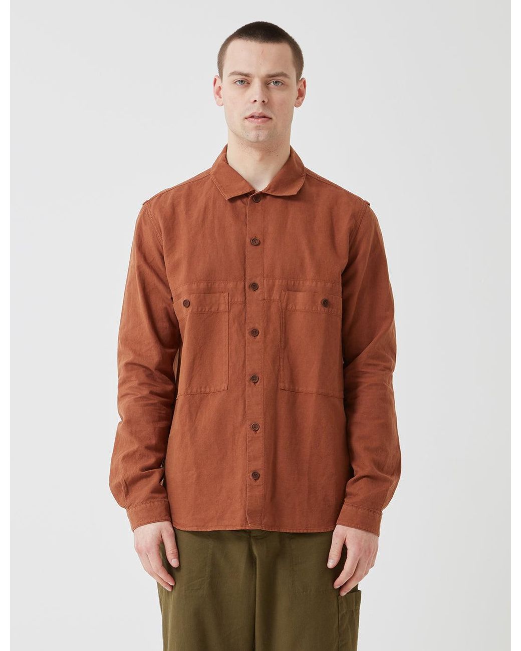 YMC Brown Doc Savage Shirt for men