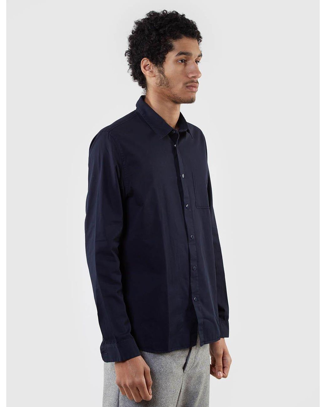 Folk Blue Folk Pop Stud Shirt for men