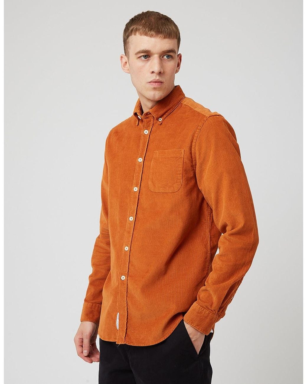 BHODE Orange X Brisbane Moss Shirt (14 Wale Cord) for men