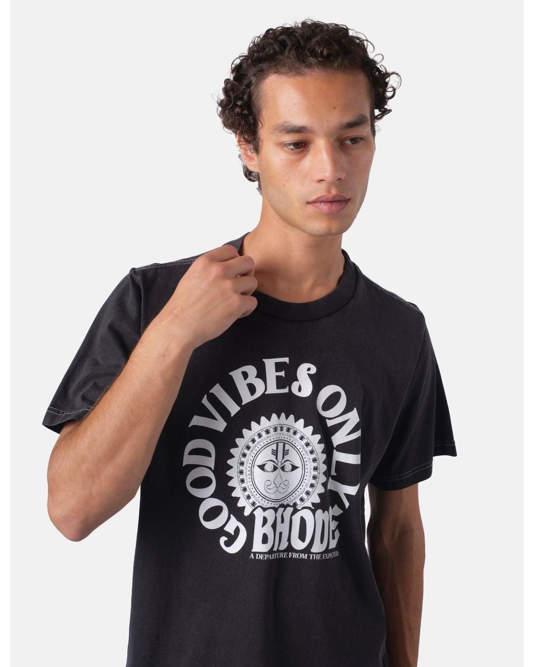 BHODE Blue Good Vibes Pigment Dyed T-Shirt for men