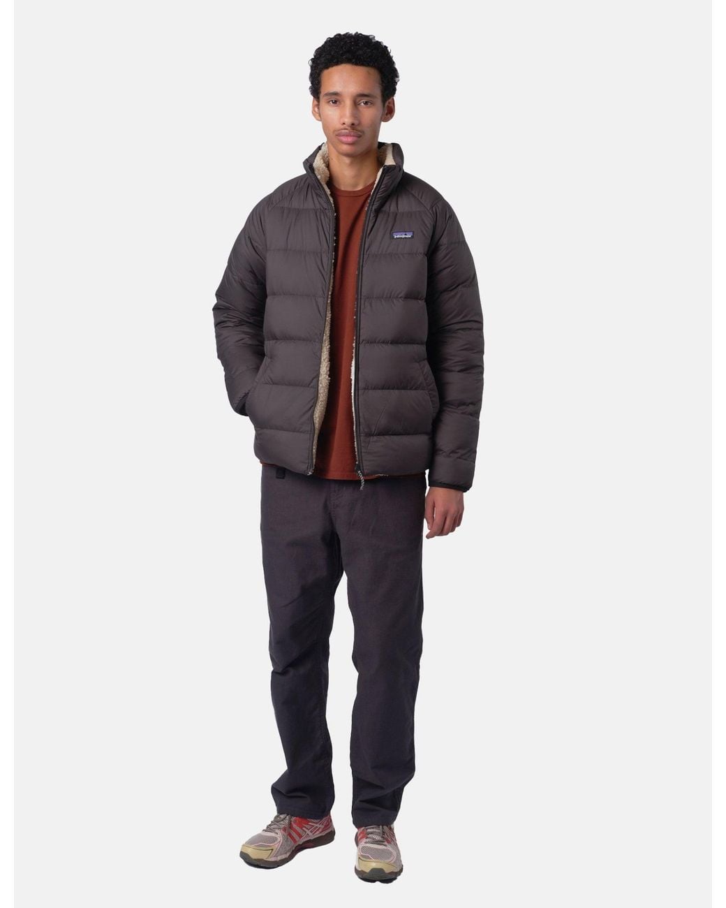 Patagonia Gray Reversible Silent Down Jacket for men