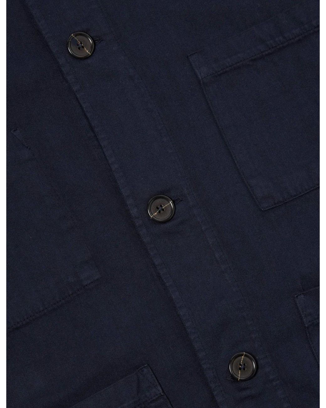 Universal Works Blue Coverall Jacket (Herringbone Cotton) for men