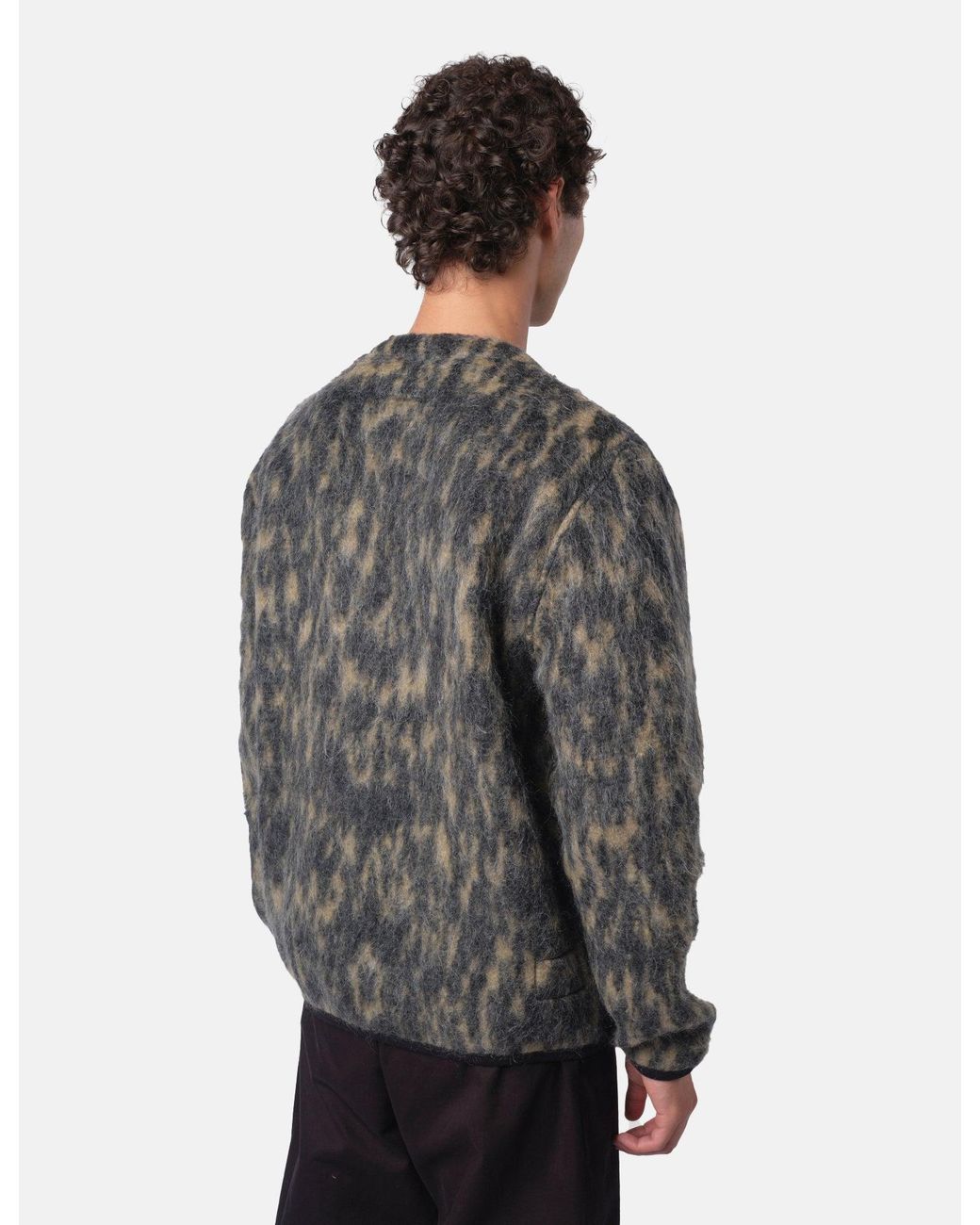 Universal Works Gray Cardigan (Dolce Fleece) for men